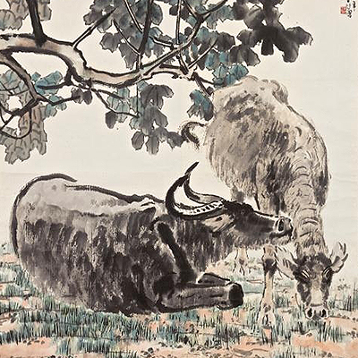 نقاشی حیوانات به سبک چینی ، اثر شن بیهونگ (Xu Beihong)